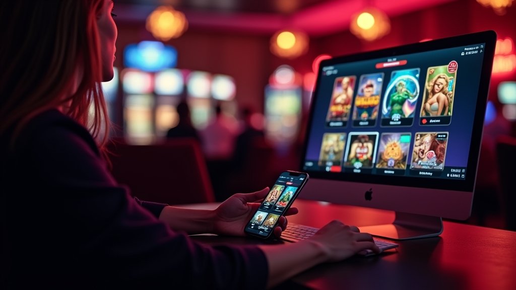 Player comparing a casino app on a smartphone and a desktop screen