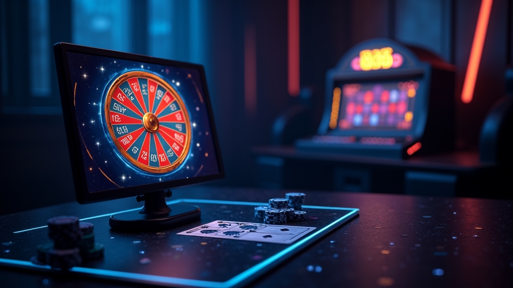 No deposit bonus screen with free spins and glowing casino credit