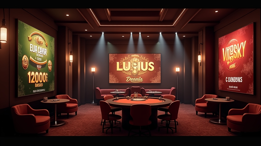 Seasonal casino promotions with glowing reward icons and bonus banners